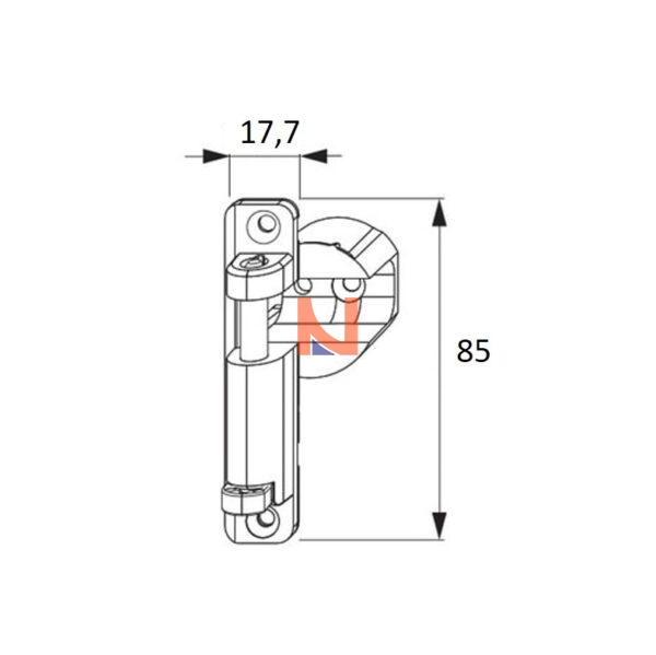 Supporto Forbice Ad Incasso SX Superiore Maico 55415 Nicolini S R L