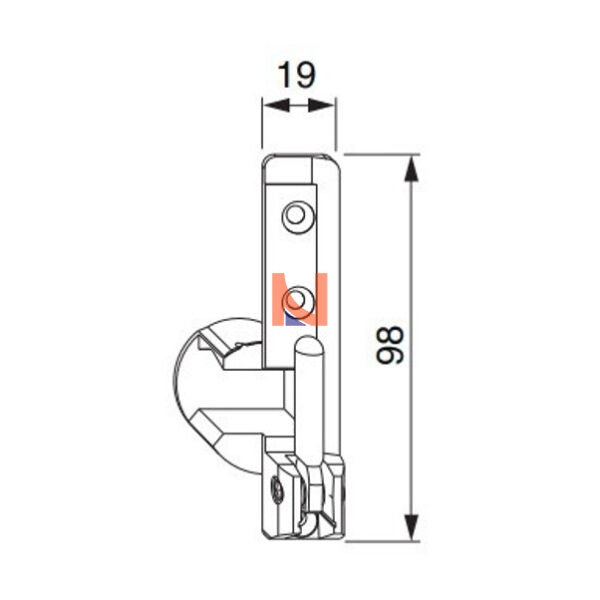 Supporto Cerniera Destro Ad Incasso Multi Matic Maico 52399