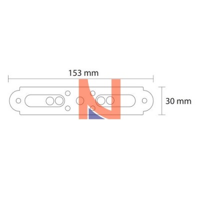 BANDELLA VERTICALE M2 PER CERNIERE MODELLO 4050 E 4100