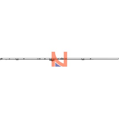 CREMONESE AR ROTO PER SERRAMENTI A DUE ANTE, E15, HBB 1201-1400, HM 563, ARGENTO