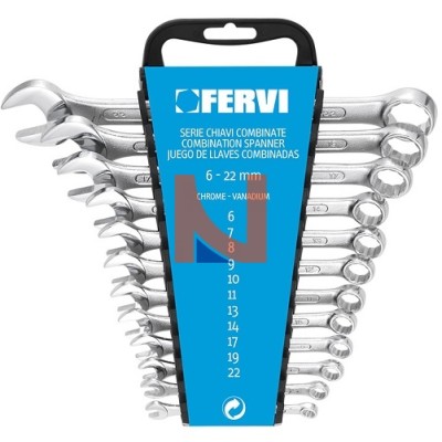 SET DI 12 CHIAVI COMBINATE 6-22 MM CROMATE SATINATE