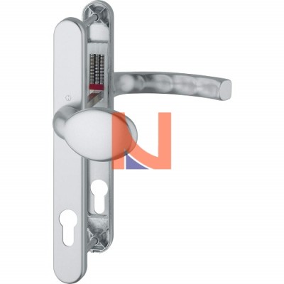 MANIGLIA LIEGE CON PLACCA STRETTA FORO YALE POMOLO FISSO ARGENTO F1