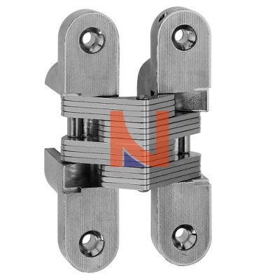 CERNIERA INVISIBILE A SCOMPARSA PER PORTE, 116.5X25.8 MM, PORTATA 50-70 KG, FINITURA NICHELATO