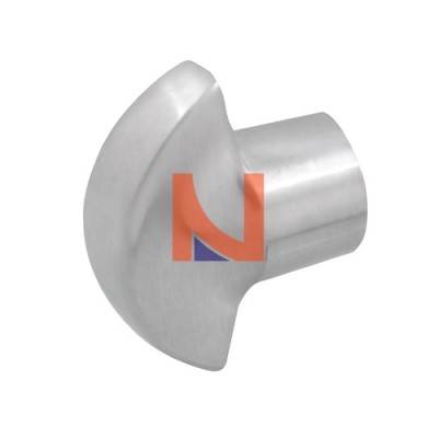 POMOLO MEZZALUNA CROMO SATINATO PER CILINDRO Ø 8 MM E LIMITATORE 8 MM
