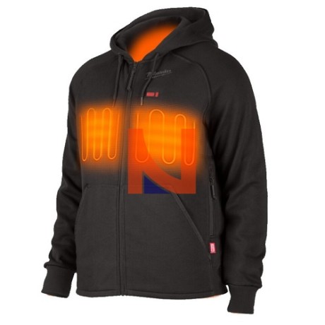FELPA TERMICA CON CAPPUCCIO M12 NERA TAGLIA XL