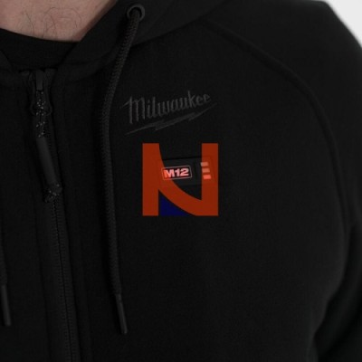 FELPA TERMICA CON CAPPUCCIO M12 NERA TAGLIA M
