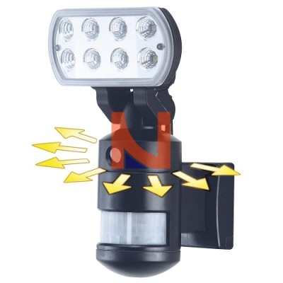 LAMPADA DA ESTERNO 8 LED WI-FI CON VIDEOCAMERA + RICEVITORE
