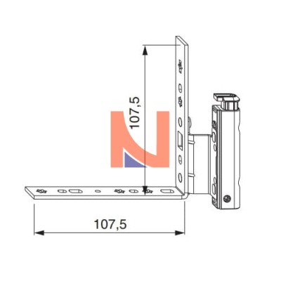 ANGOLO CERNIERA DT130 CON FISSAGGIO BATTUTA 12/18-13 DESTRO ARGENTO