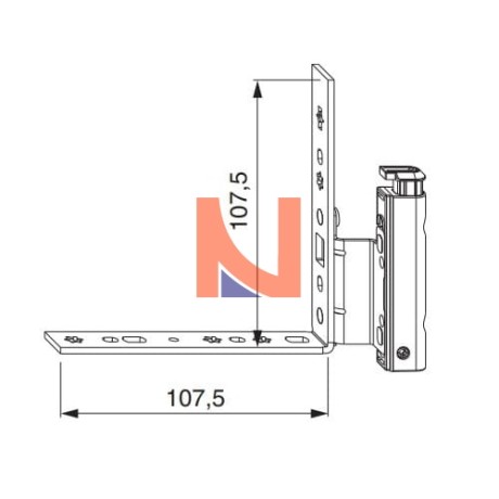 ANGOLO CERNIERA DT130 CON FISSAGGIO BATTUTA 12/18-13 DESTRO ARGENTO