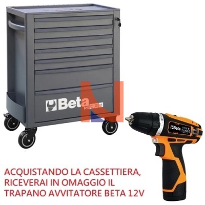 CASSETTIERA PORTA ATTREZZI NERA CON 7 CASSETTI – BETA RSC24/7