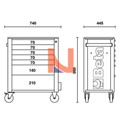 CASSETTIERA PORTA ATTREZZI NERA CON 7 CASSETTI – BETA RSC24/7