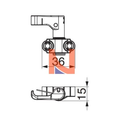 GRIFFA DI CHIUSURA AUTOREGOLANTE PER SPAGNOLETTA, INF/SX, SUP/DX, NERO OPACO