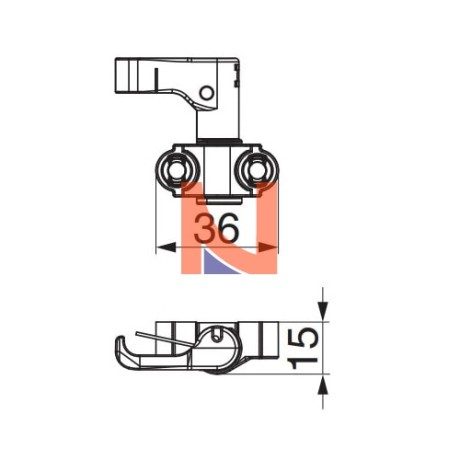 GRIFFA DI CHIUSURA AUTOREGOLANTE PER SPAGNOLETTA, INF/SX, SUP/DX, NERO OPACO