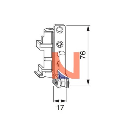 SUPPORTO CERNIERA DT130 1218 DESTRO ARGENTO