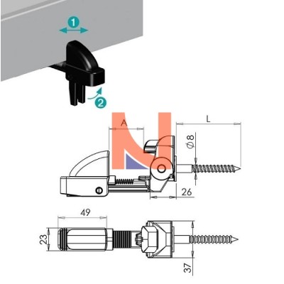 FERMAPERSIANA AUTOMATICO REGOLABILE 120-142 MM NERO – TORBEL 3095S69I