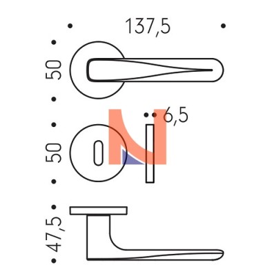 MANIGLIA PER PORTA COLOMBO DESIGN ROBOT6, ROSETTA E BOCCHETTA TONDA, FORO PATENT, OROPLUS