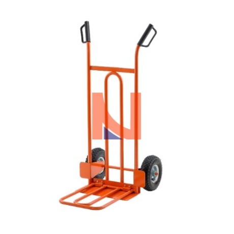 CARRELLO IN ACCIAIO CON RUOTA PIENA E PALA RIBALTABILE