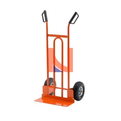 CARRELLO IN ACCIAIO CON RUOTA PIENA E PALA FISSA