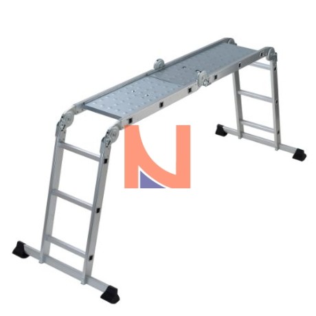 SCALA MULTIPOSIZIONE IN ALLUMINIO 3+3+3+3 GRADINI CON PIATTAFORMA INCLUSA