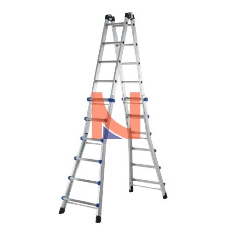 SCALA MULTIFUNZIONE TELESCOPICA IN ALLUMINIO 6+6 PIOLI