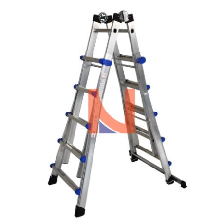 SCALA MULTIFUNZIONE TELESCOPICA IN ALLUMINIO 5+5 PIOLI