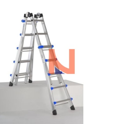 SCALA MULTIFUNZIONE TELESCOPICA IN ALLUMINIO 5+5 PIOLI