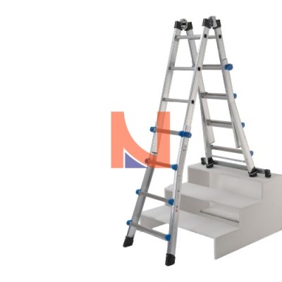 SCALA MULTIFUNZIONE TELESCOPICA IN ALLUMINIO 4+4 PIOLI