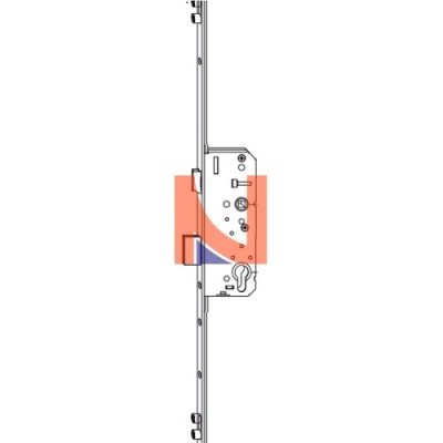 SERRATURA MULTIPUNTO SICURTOP, E40 MM, 16X2400, 4 NOTTOLINI, FINITURA ARGENTO