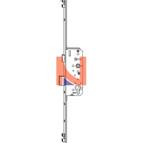 SERRATURA MULTIPUNTO SICURTOP, E40 MM, 16X2400, 4 NOTTOLINI, FINITURA ARGENTO