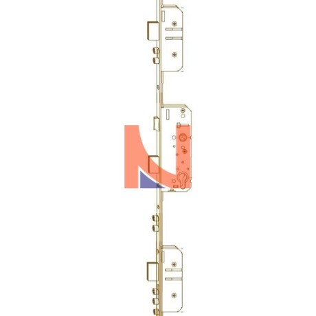 SERRATURA MULTIPUNTO SICURTOP, E35 MM, 16X2400, 2 CATENACCI + 2 NOTTOLINI, FINITURA ZINCO TROPICAL