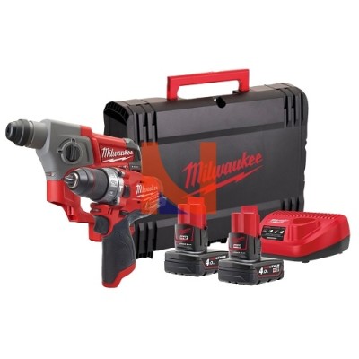 KIT 12V TRAPANO FPD + TASSELLATORE CH CON 2 BATTERIE E CARICABATTERIE M12FPP2B-402X