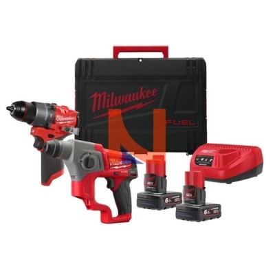 KIT M12 FUEL TRAPANO CON PERCUSSIONE + TASSELLATORE SDS-PLUS (12V)