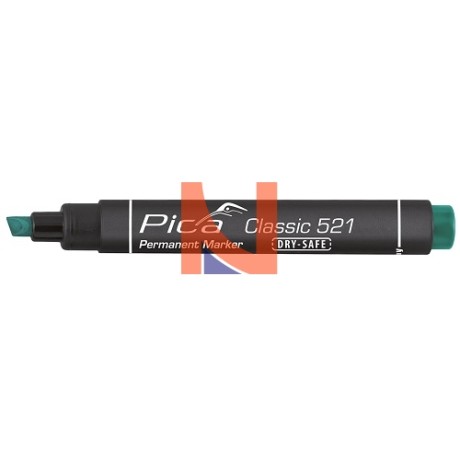 PENNARELLO INDELEBILE VERDE PUNTA A SCALPELLO – PICA CLASSIC 521