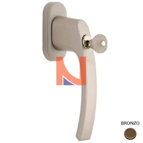 MANIGLIA DK NEPTUN CON CHIAVE 7X40 BRONZO GU R-4521151-40-4