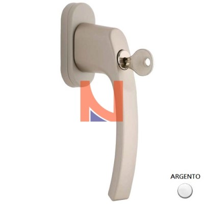 MANIGLIA DK NEPTUN CON CHIAVE 7X40 ARGENTO GU R-4521151-40-1