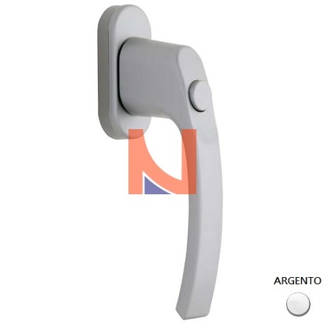 MANIGLIA DK NEPTUN CON PULSANTE 7X40 ARGENTO GU R-4521152-40-1