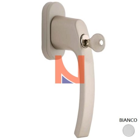 MANIGLIA DK NEPTUN CON CHIAVE 7X40 BIANCA GU R-4521151-40-7