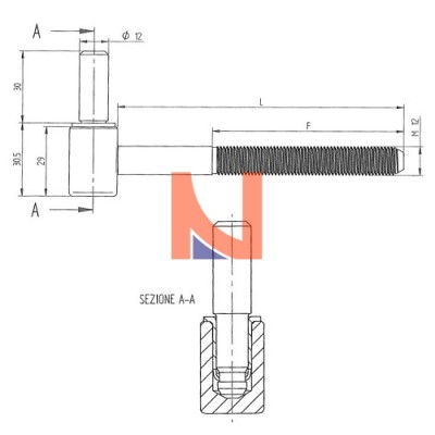 CARDINE A VITE 12X160 MM PER PERSIANA FINITURA NERO