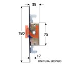 CREMONESE PER FINESTRA 1/2 GIRO FINITURA BRONZO
