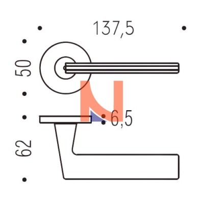 MANIGLIA PER PORTA COLOMBO DESIGN LACONICA SU ROSETTA TONDA ZIRCONIUM STAINLESS-STEEL HPS/1