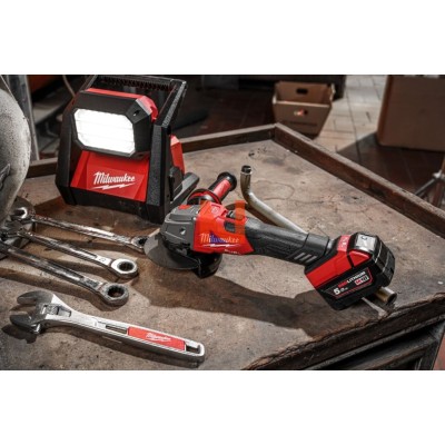 KIT SMERIGLIATRICE ANGOLARE 125 MM CON INTERRUTTORE A SLITTA E FRENO M18 FUEL