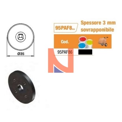 SPESSORE 3 MM TONDO NERO PER FERMO A CALAMITA TORBEL 94PAF86