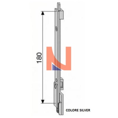 TERMINALE TOP CON PUNTALE AGB, USCITA 15 MM, LUNGHEZZA 180 MM, COLORE SILVER