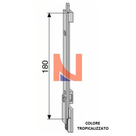 TERMINALE TOP CON PUNTALE AGB, USCITA 15 MM, LUNGHEZZA 180 MM, COLORE TROPICALIZZATO