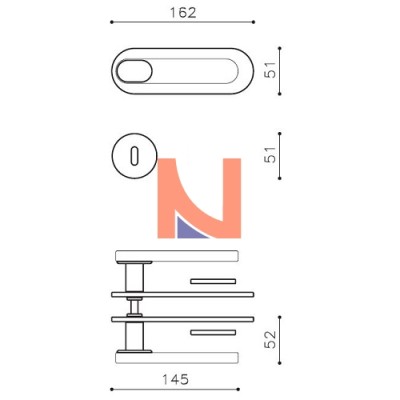 MANIGLIA PER PORTA INTERNA AQUA SU PLACCA ORIZZONTALE, FORO PATENT, SUPERBRONZO SATINATO E VETRO BRONZATO