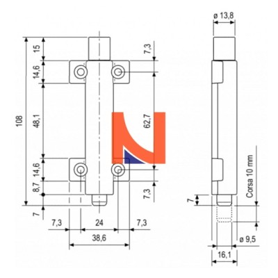 CHIUSURA VERTICALE AD ESPANSIONE DESTRA – AGB H009012093