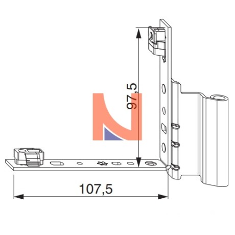 Angolo cerniera PVC sinistra Maico – 54893