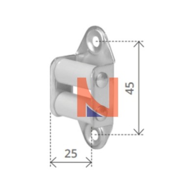 GUIDACINGHIA VERTICALE CON RULLI NYLON COLORE BIANCO
