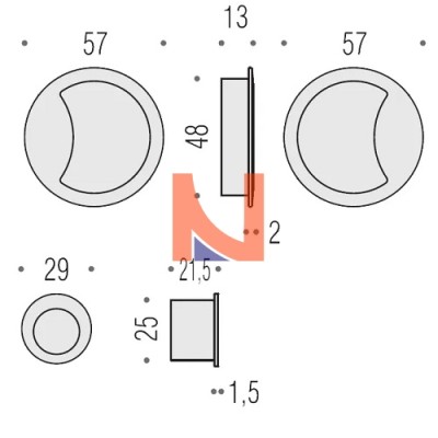 Colombo Design – Maniglia Per Porta Scorrevole – Open ID211-OM