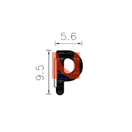 Guarnizione per serramenti  tipo P bianca PB006